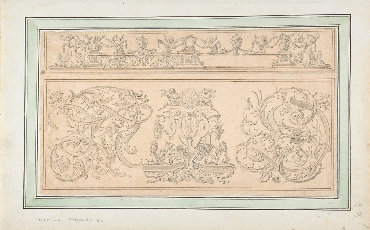 Design for 'Orthographia' pl.8 by Johann Daniel Preissler — digital art print download