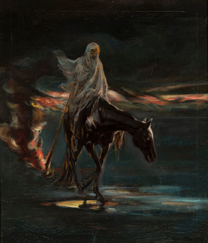 Death and conflagration, central section of the triptych “Disaster” — Adam Chmielowski