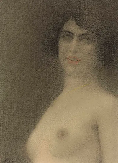 Des cheveux noirs (L'Ange du mal) by Fernand Khnopff, 1914 — digital art print download