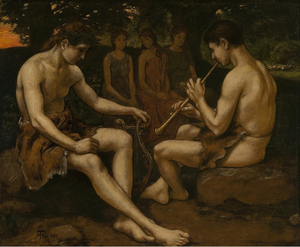 Apollon and Marsyas by Ханс Тома, 1886 — digital art print download