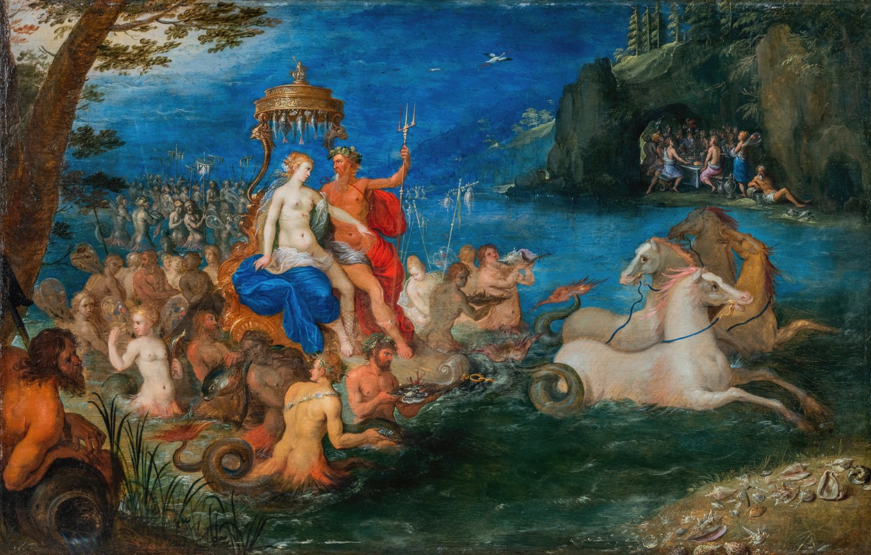 Neptune and Amphitrite by Франс Франкен Младший — digital art print download
