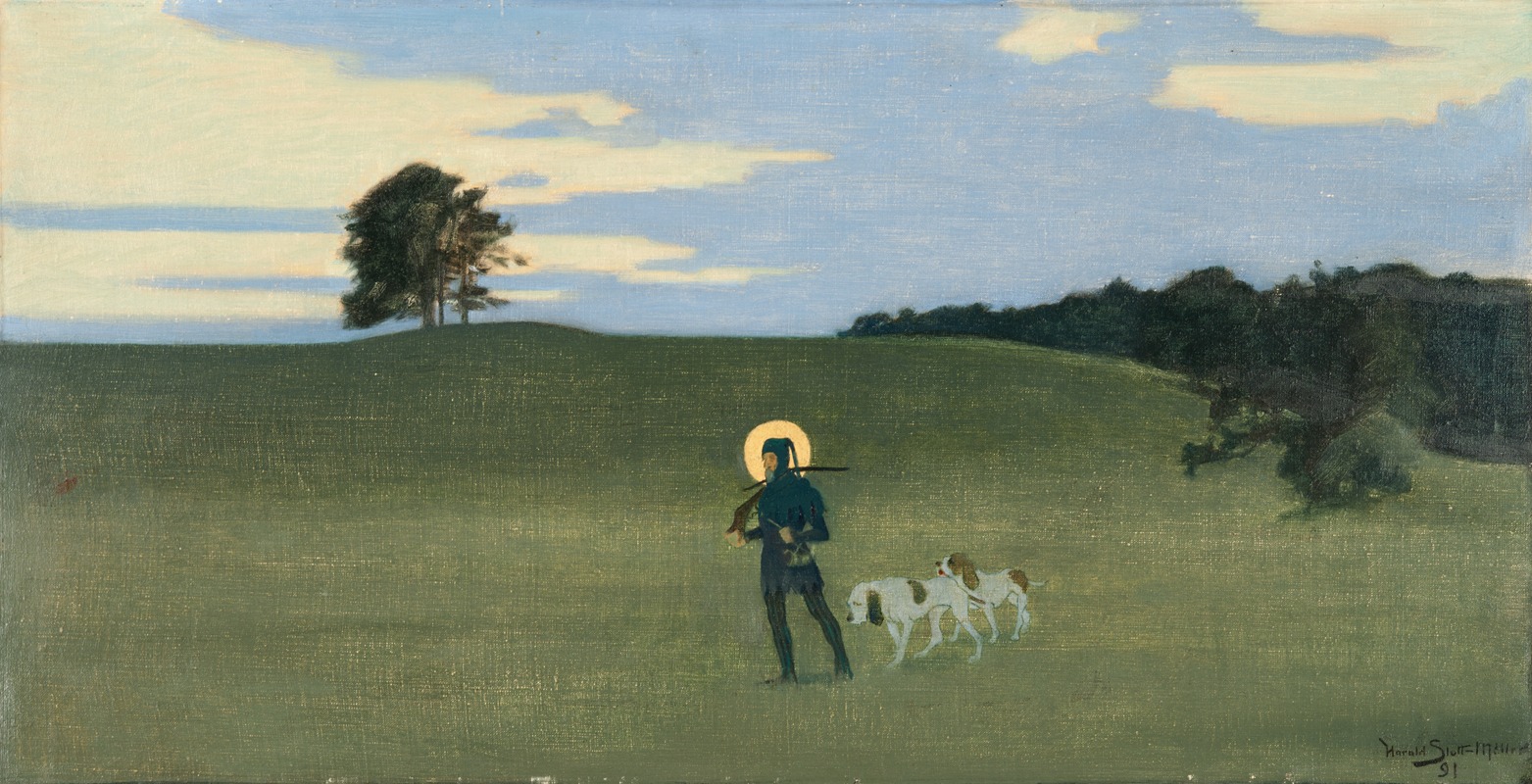 St Hubertus by Харальд Слотт-Мёллер, 1891 — digital art print download