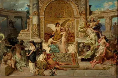 Stage curtain in the Kraków theatre, sketch by Генрик Симирядзкий, 1893-1894 — digital art print download