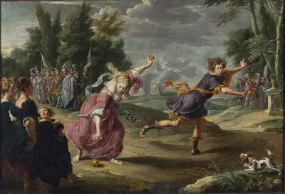 Atalanta and Hippomenes (Ovid, Metamorphoses, X, 560–707) by Виллем ван Херп, 1632 — digital art print download