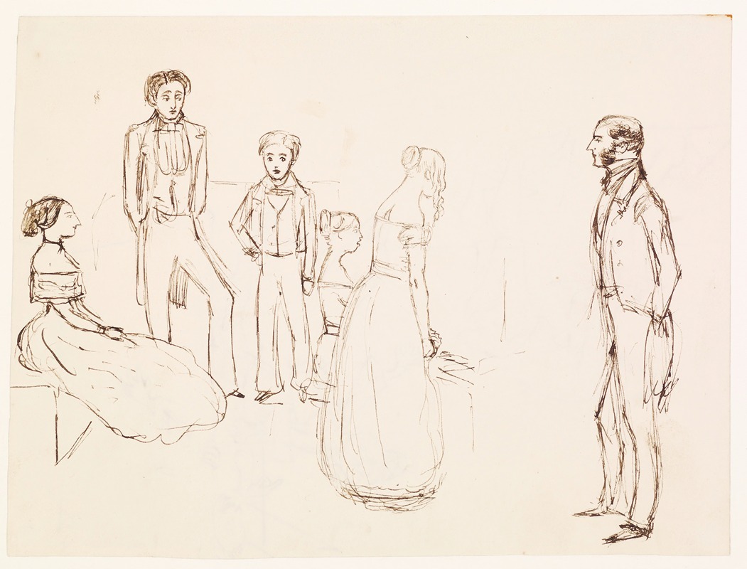 Sketch of an Evening Party — Sir John Everett Millais