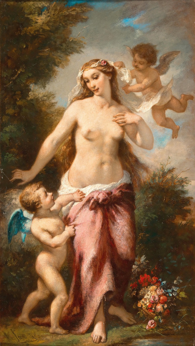 Adorning Venus by Eugene Claude Jandelle — digital art print download