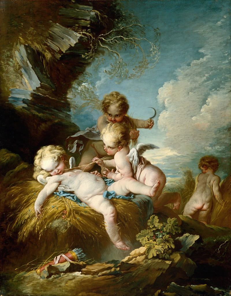 The Cherub Harvesters by Франсуа Буше — digital art print download