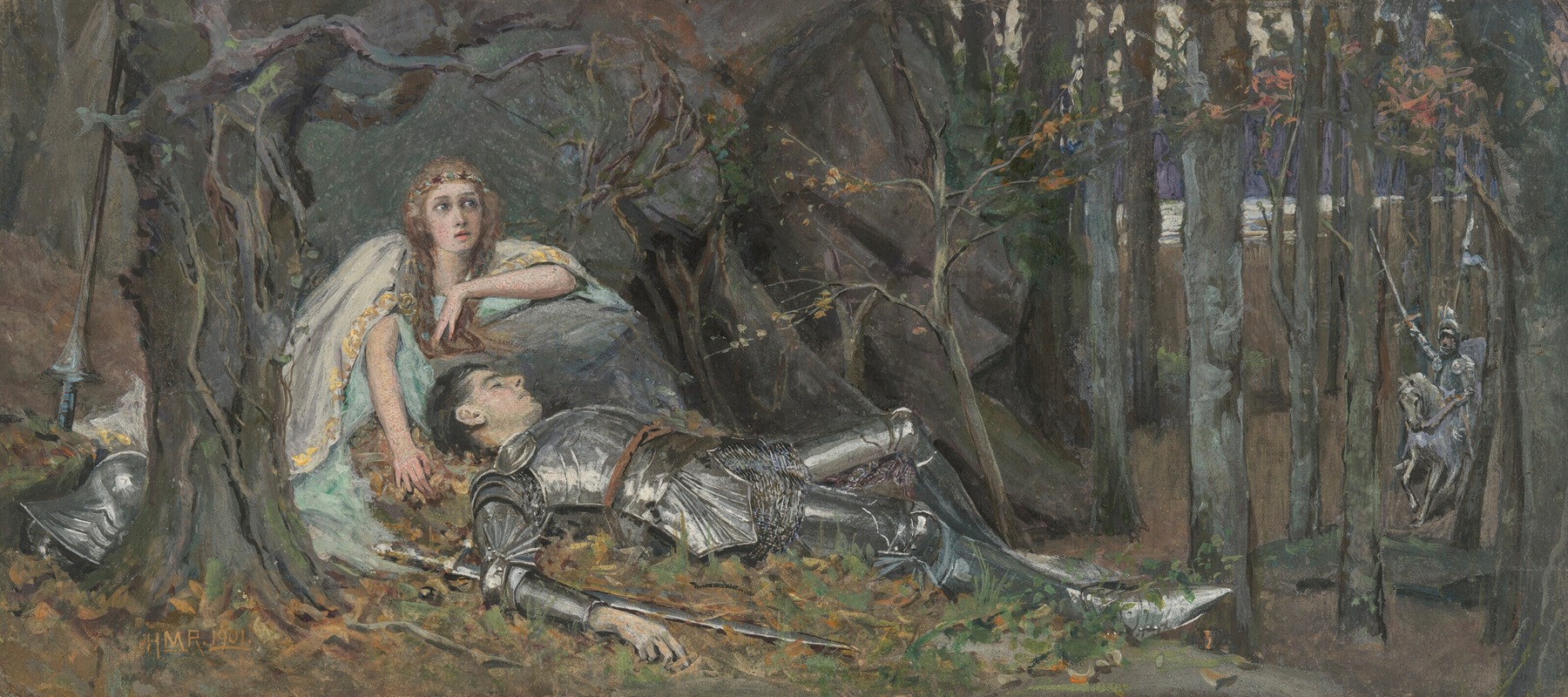 La Belle Dame sans Merci by Генри Мейнелл Реам, 1901 — digital art print download