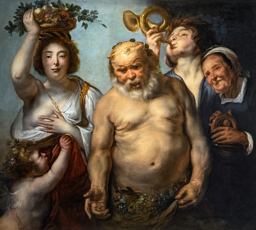 Silenus and the four seasons by Якоб Йордаанс — digital art print download