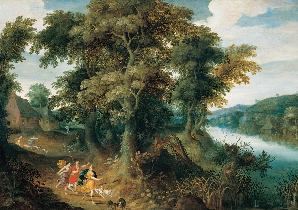 Diana and her nymphs hunting — Jasper van der Lanen