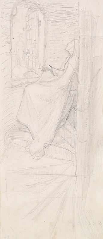Tennyson's 'St Agnes Eve' – Compositional Sketch — Сэр Джон Эверетт Милле