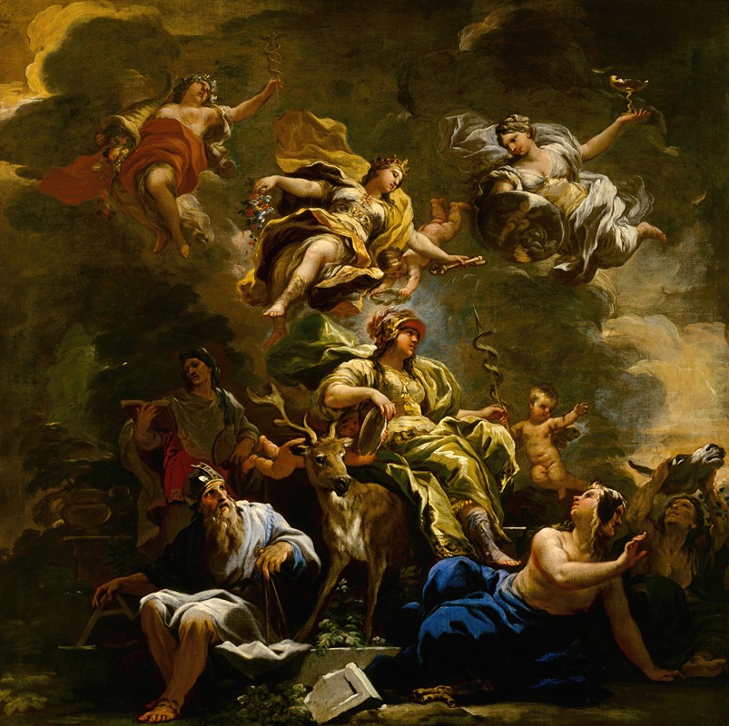 Allegory of Prudence by Лука Джордано — digital art print download