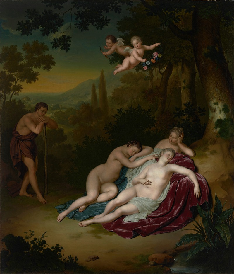 Cimon and Iphigenia by Виллем Ван Мейрис, 1713 — digital art print download