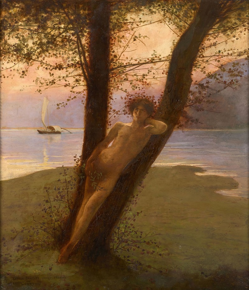 Figure mythologique sur une île — Gustave-Claude-Etienne Courtois