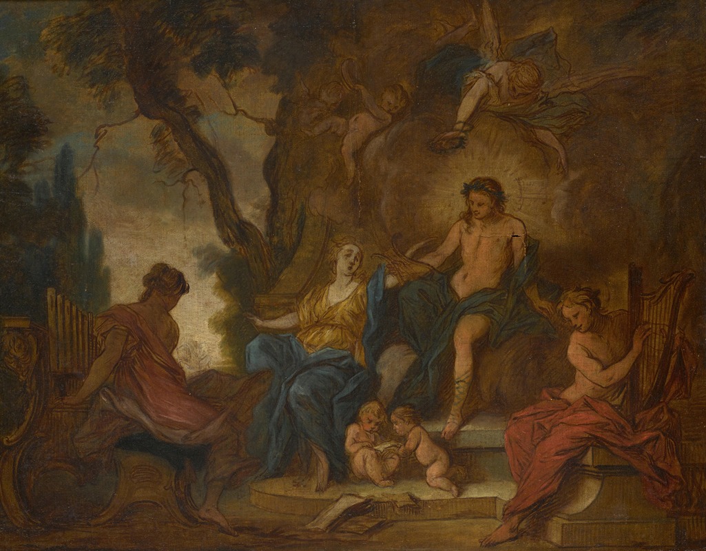 Apollo and the muses by Nicolas Bertin — digital art print download