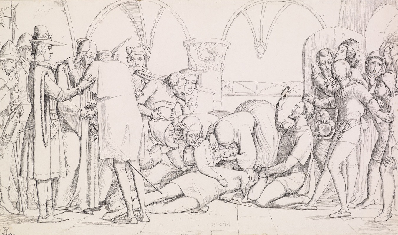 The Death of Romeo and Juliet – Compositional Study — Sir John Everett Millais