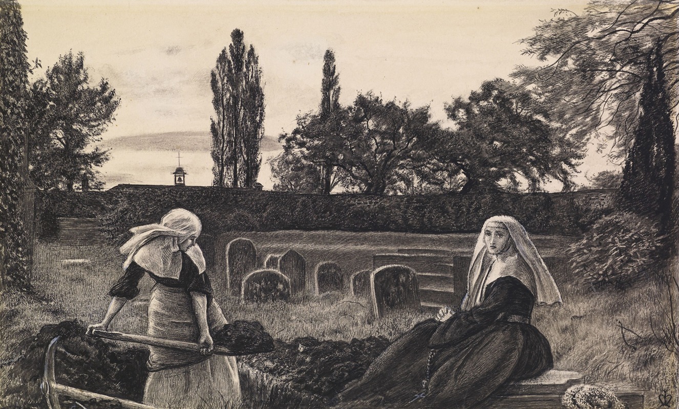 The Vale of Rest – Finished Study by Сэр Джон Эверетт Милле, 1858 — digital art print download