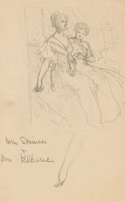 Study for The Skinner Sisters by Джон Уайт Александер, 1908 — digital art print download