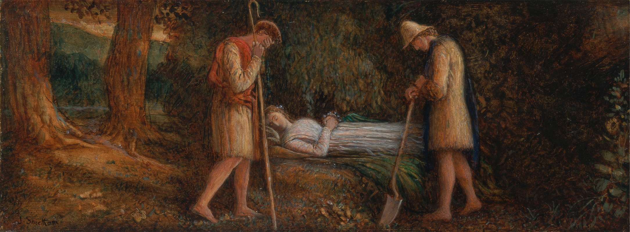 Imogen and the Shepherds, 'Cymbeline,' Act IV, scene II — James Smetham