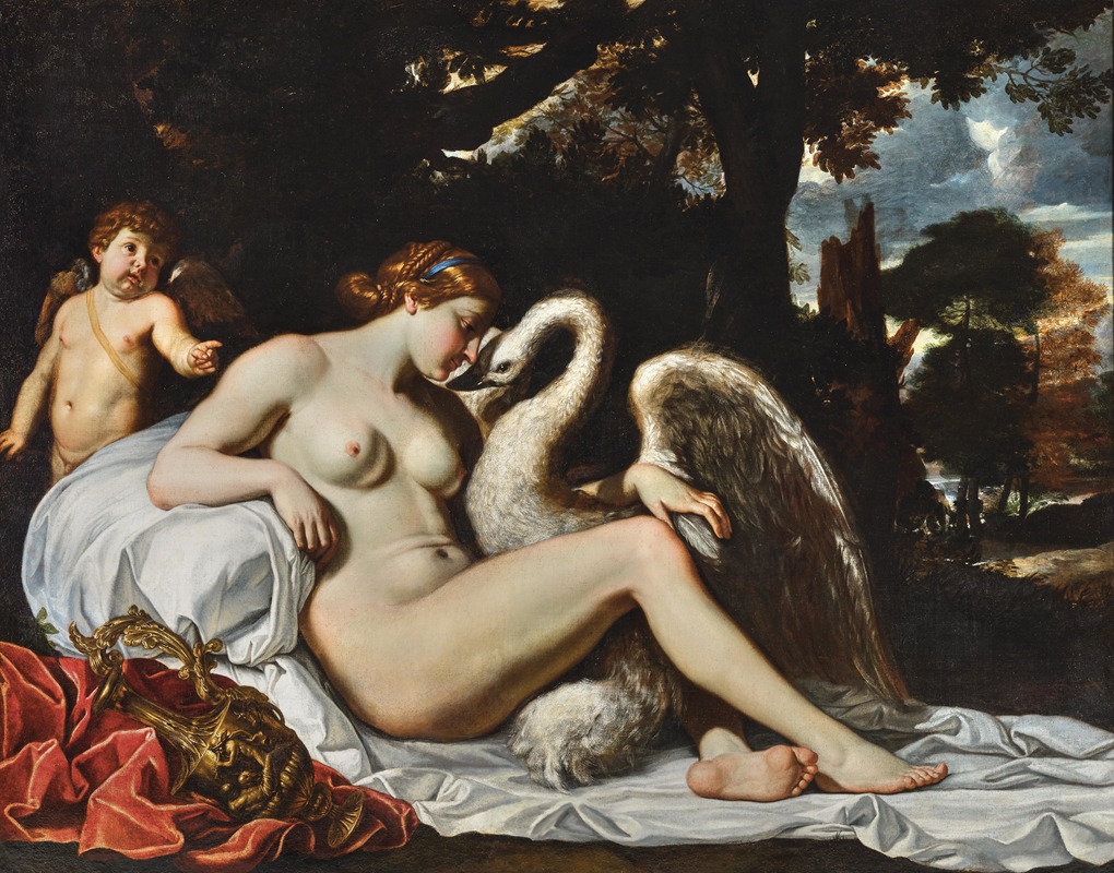 Leda and the Swan by The Master of the Doria Pamphilj — digital art print download