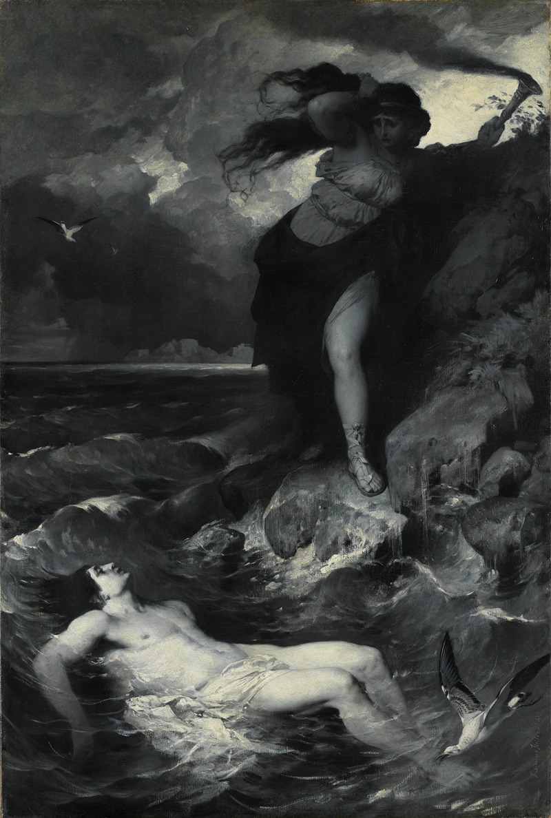 Hero and Leander by Ferdinand Keller, 1875 — digital art print download