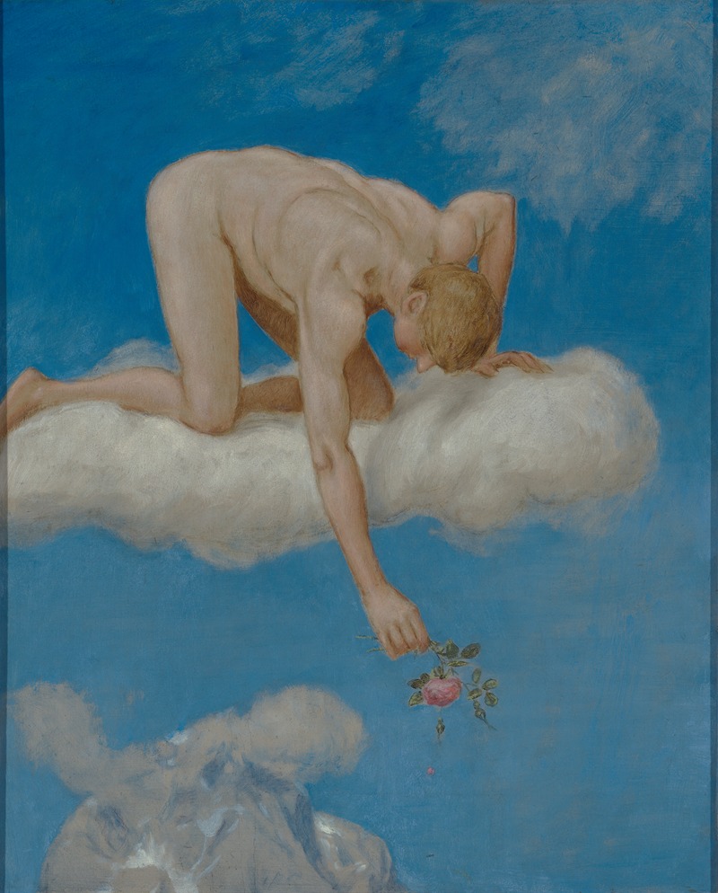 Juni (Jüngling mit Rose) by Ханс Тома, 1906 — digital art print download