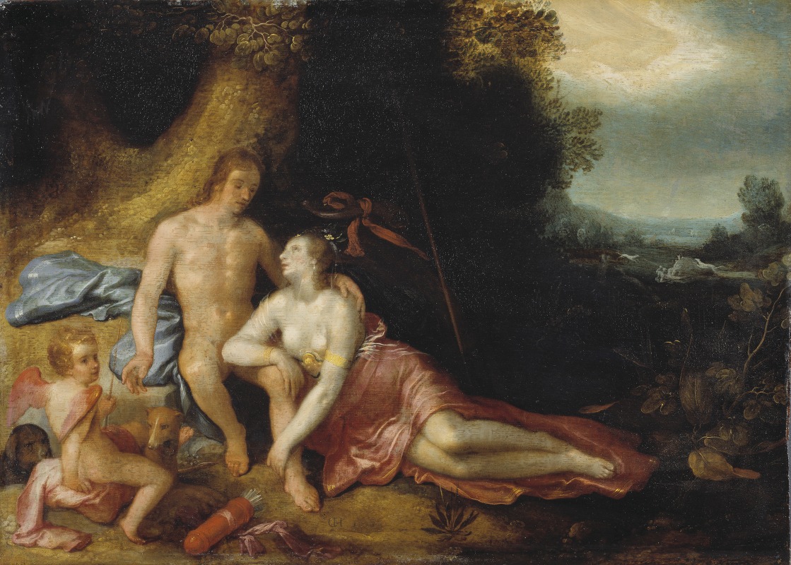 Venus and Adonis by Cornelis Cornelisz Van Haarlem, 1603 — digital art print download