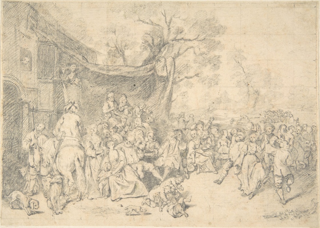 Peasants' Dance Outdoors by Karl Friedrich Wilhelm Richard — digital art print download