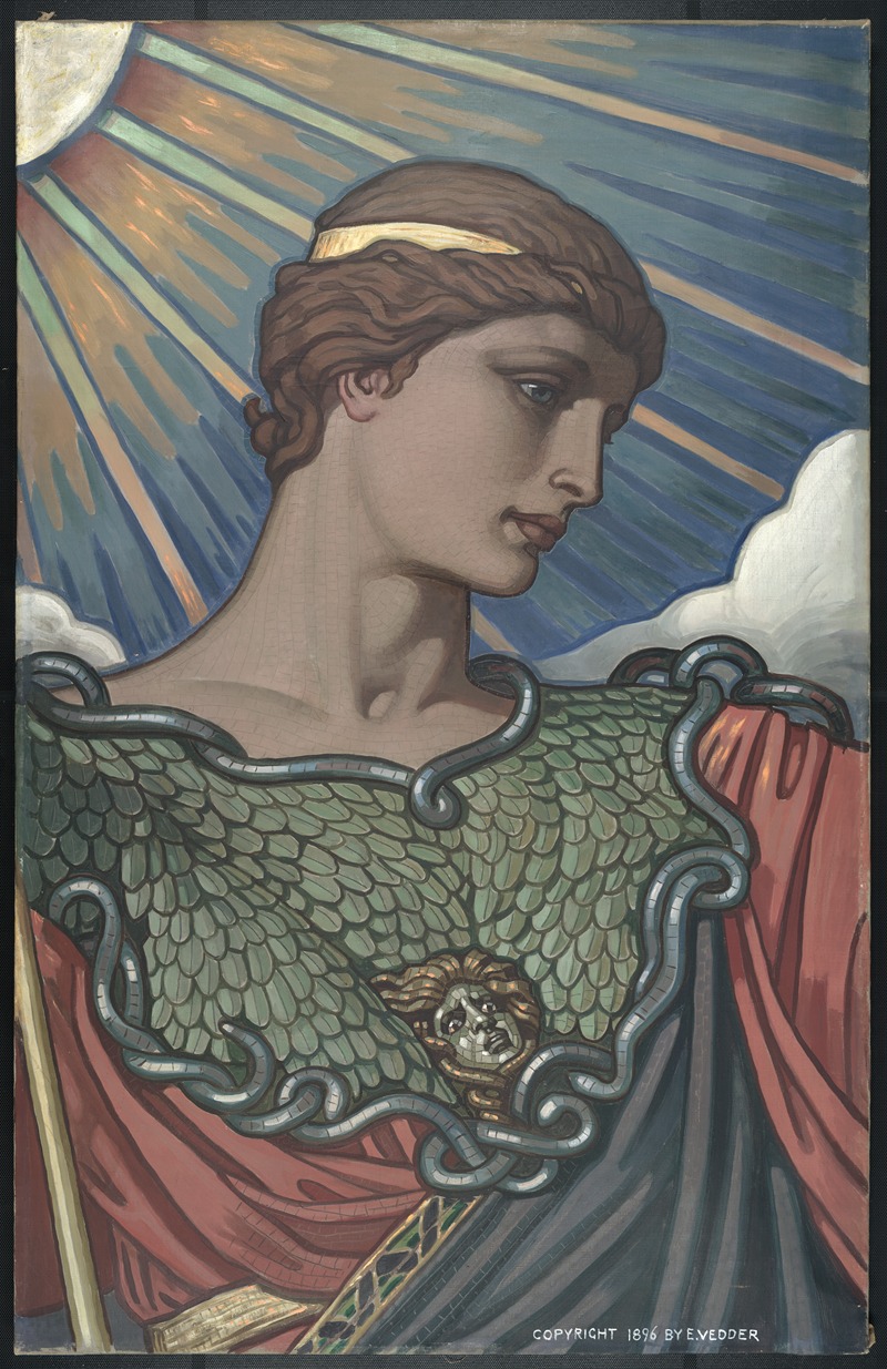 Head of Minerva by Элиху Веддер, 1896 — digital art print download