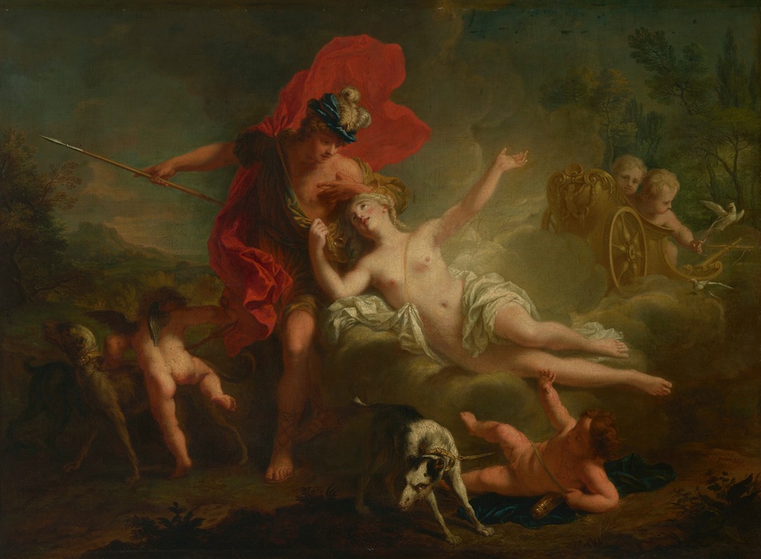 Venus and Adonis by Jean-Marc Nattier, 1713 — digital art print download
