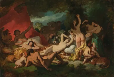 Bacchantic scene by Anselm Feuerbach, 1855 — digital art print download