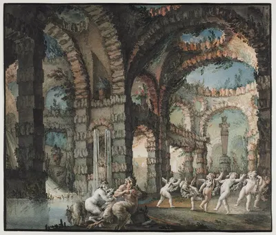 Family of Satyrs with Dancing Cherubs by Giovanni David — digital art print download