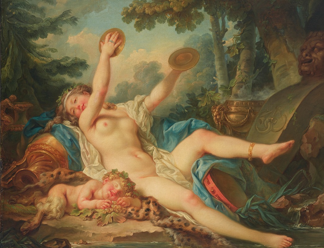 Reclining Bacchant Playing The Cymbals by Жан-Симон Бертелеми, 1776 — digital art print download