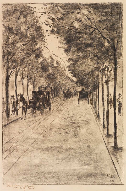 Allee im Tiergarten, Berlin by Лессер Ури, 1919 — digital art print download