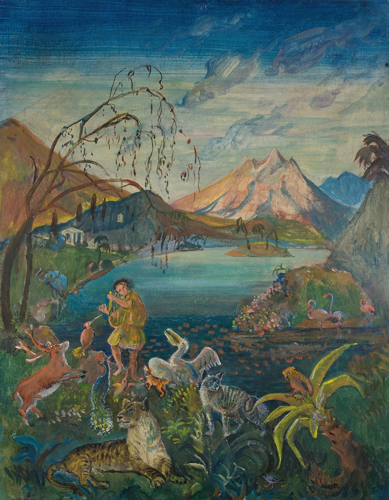 Orpheus unter den Tieren by Оскар Ласке, 1926 — digital art print download