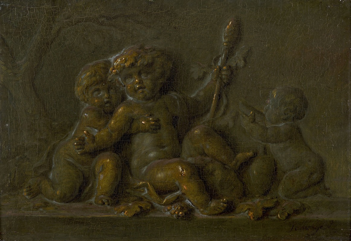 The infant Bacchus and two putti by Пьят Жозеф Саваж — digital art print download