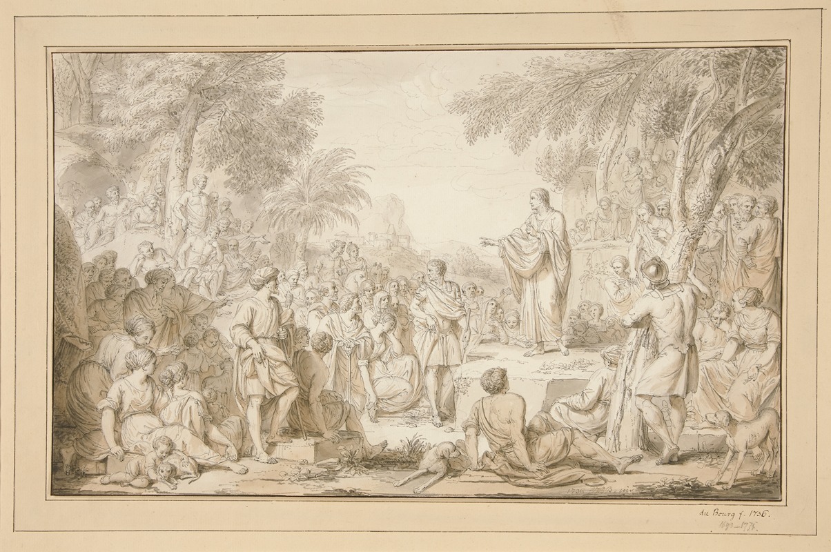 Christ Preaching by Луи Фабритиус Дюбург, 1736 — digital art print download