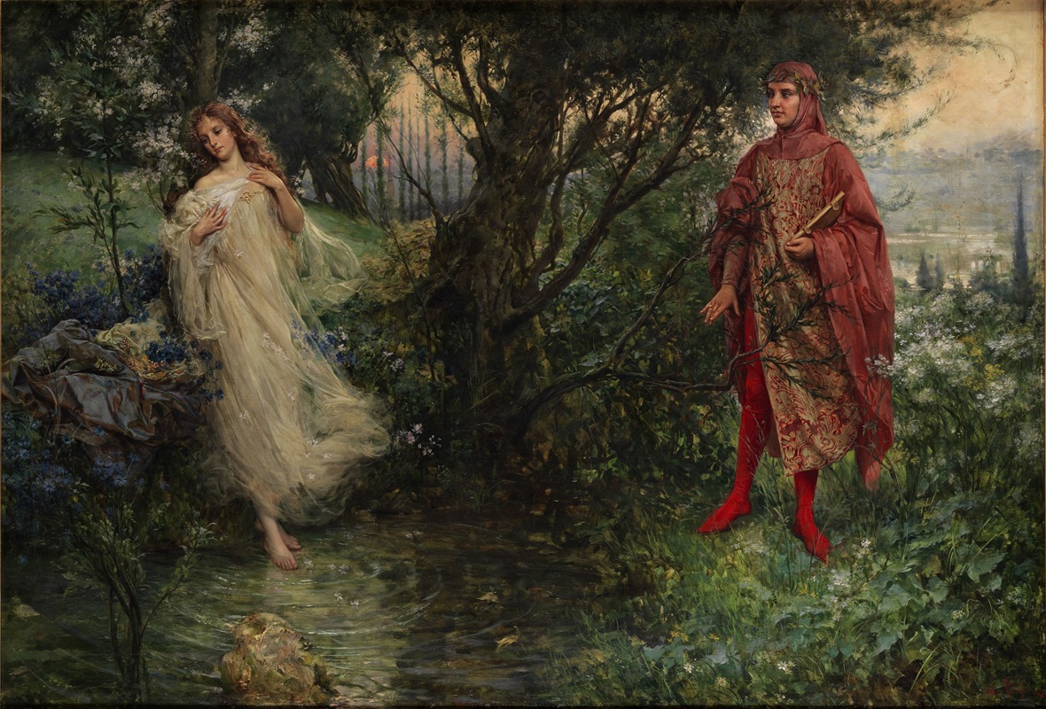 Dante and Beatrice by Сальваторе Постильоне — digital art print download