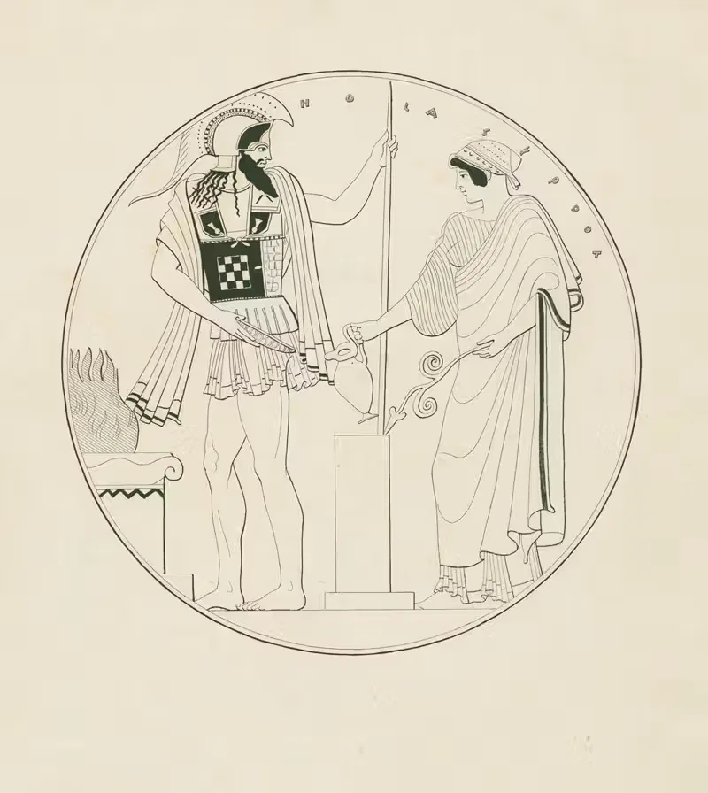 Mars and Hebe on either side of a cippus — Alexis Louis Pierre Housselin