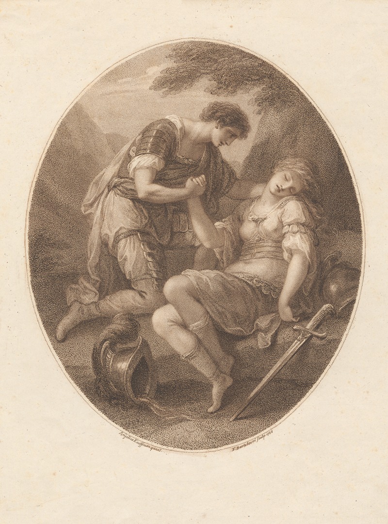 Tancred and Clorinda by Анжелика Кауфман, 1785 — digital art print download