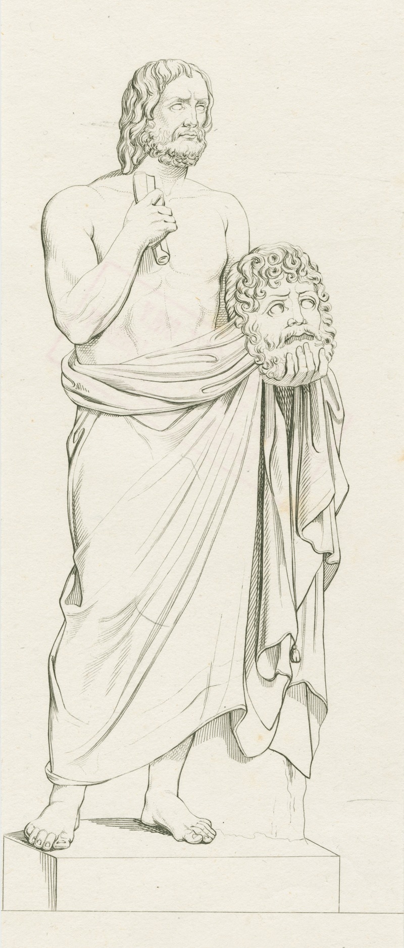 Euripides with mask and scroll by Аноним, 1829 - 1838 — digital art print download