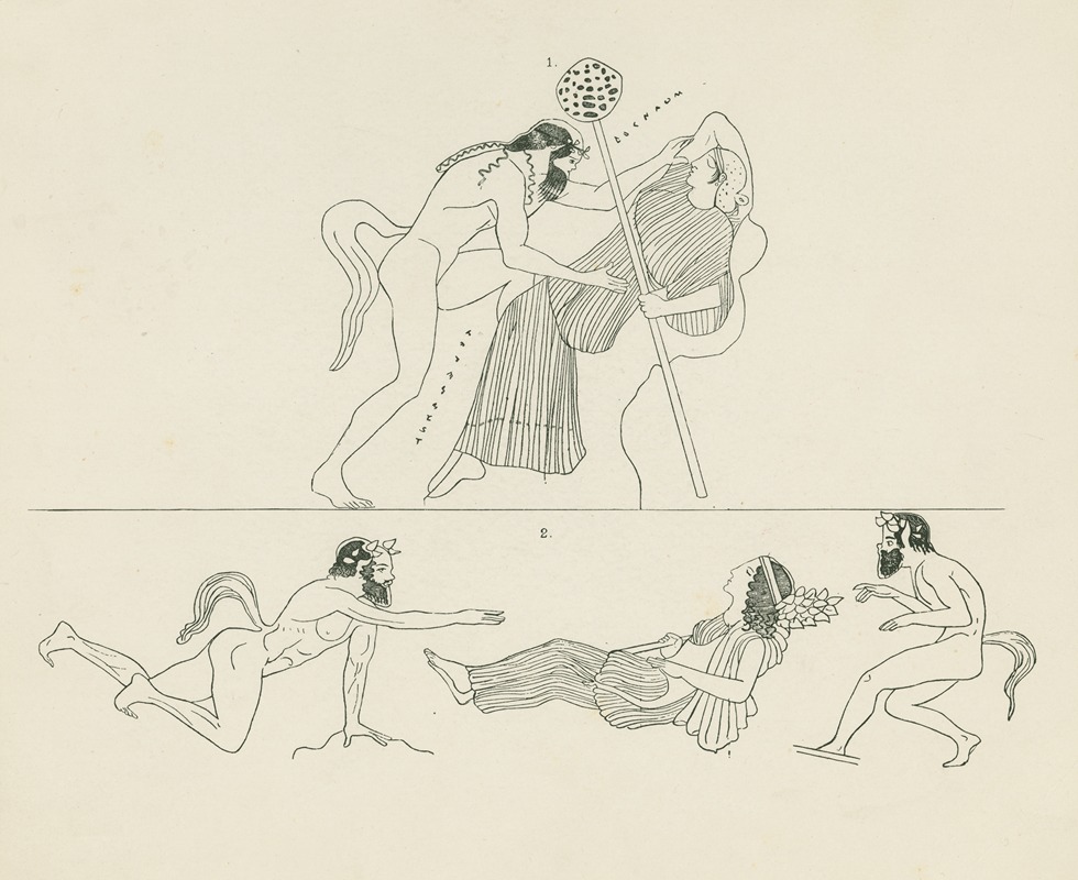 Satyrs surprise sleeping maenads by Аноним, 1894 — digital art print download