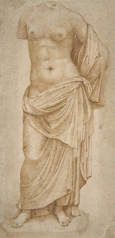 Study of an Antique Statue by Marcantonio Raimondi — digital art print download