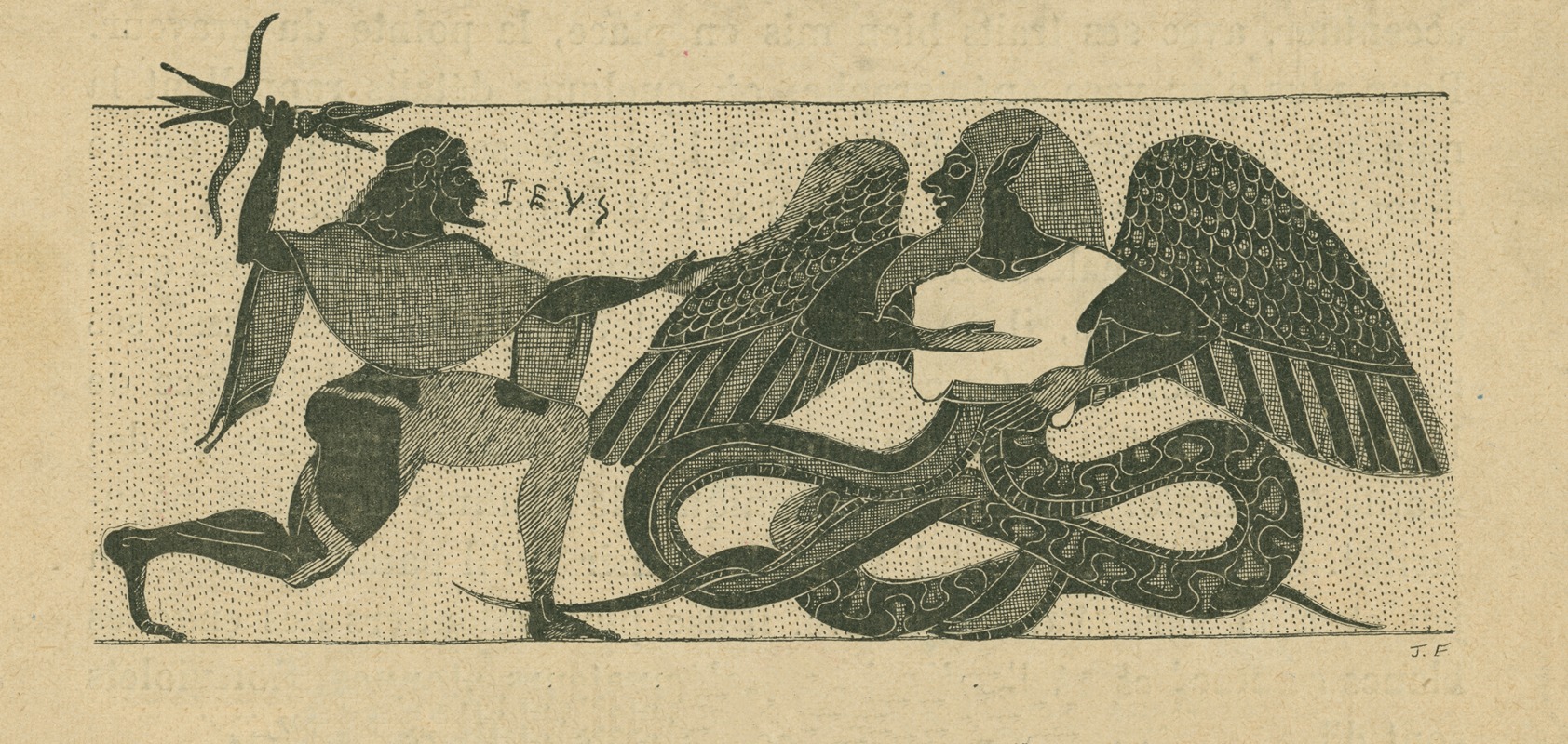 Zeus foudroyant un géant ailé by Аноним, 1914 — digital art print download