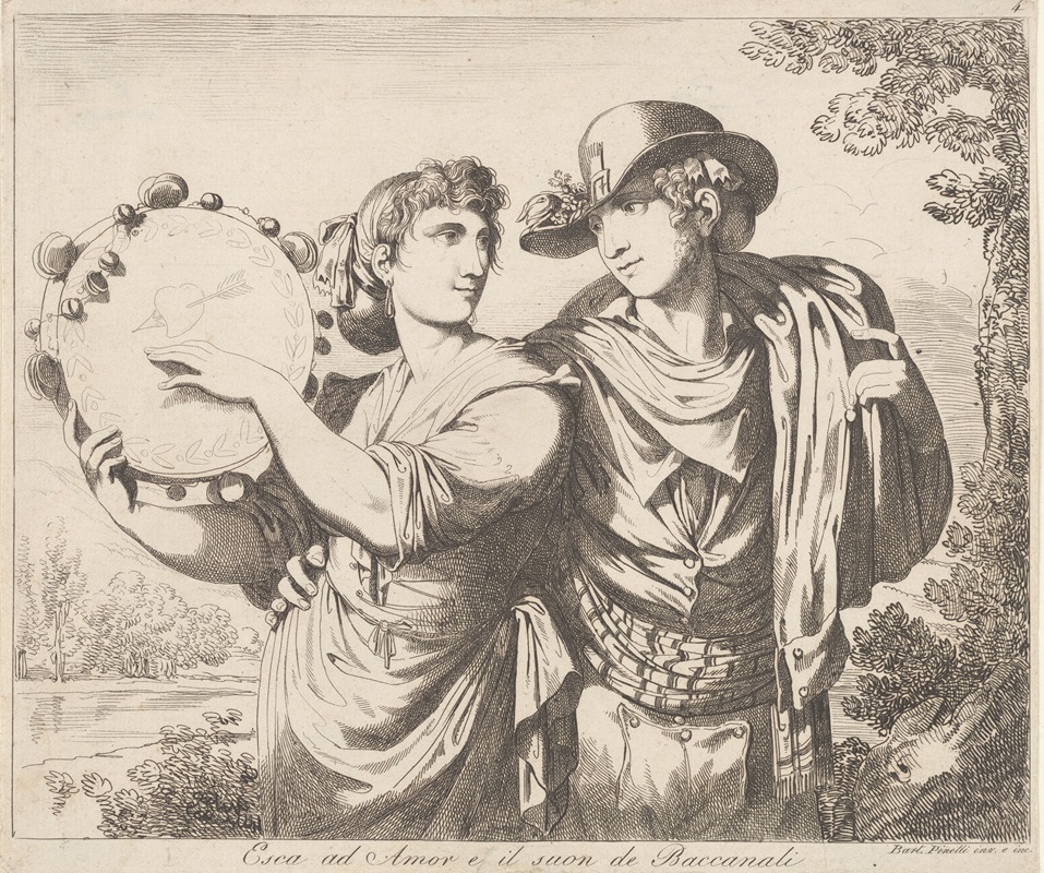 Esca ad Amor e il suon de Baccanali by Бартоломео Пинелли, 1801 - 1835 — digital art print download