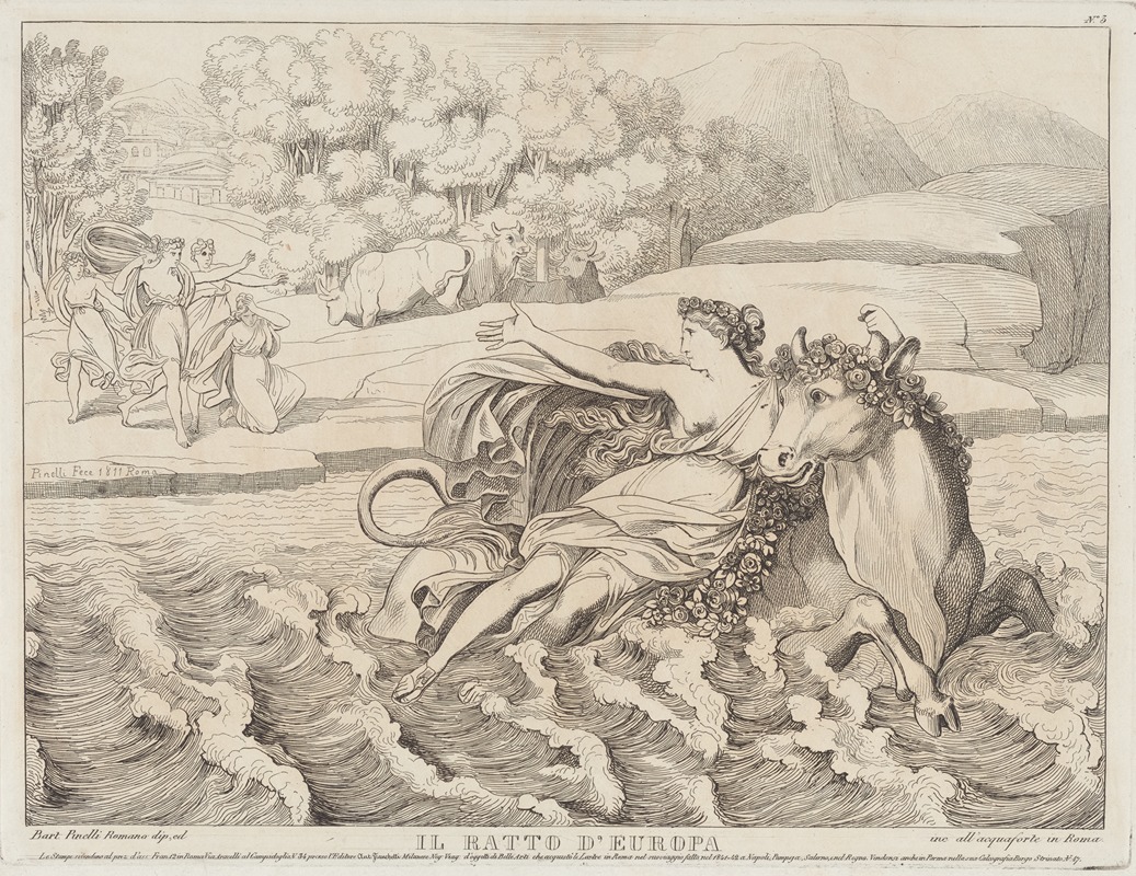 Il Ratto d'Europa by Бартоломео Пинелли, 1811 — digital art print download