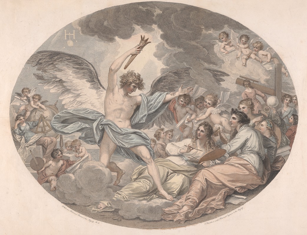 Apollo and the Muses by Бенджамин Уэст, 1789 — digital art print download