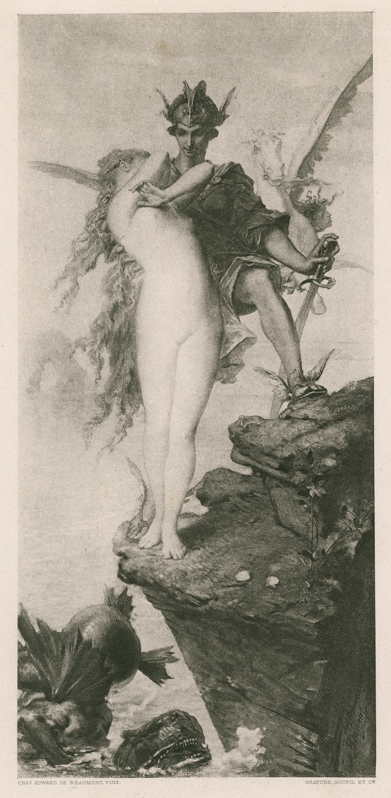Perseus and Andromeda by Edouard de Beaumont, 1878 — digital art print download