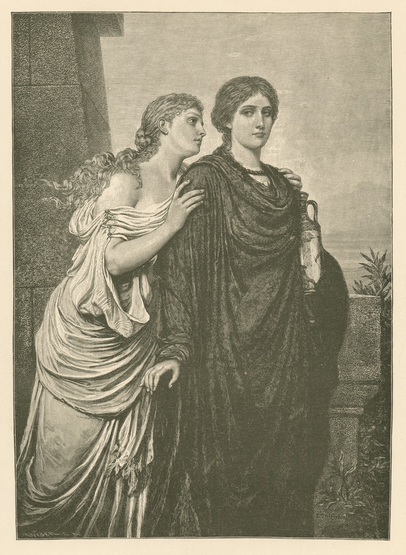 Antigone and Ismene by Emil Teschendorff, 1892 — digital art print download