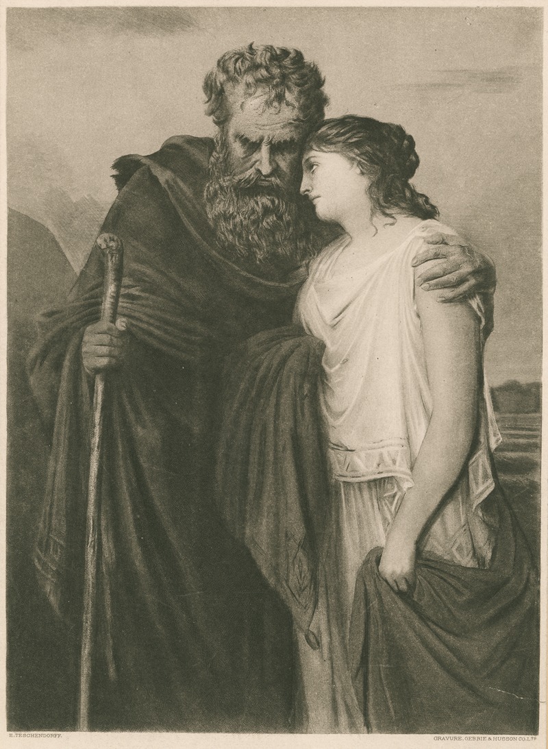 Oedipus and Antigone by Emil Teschendorff, 1878 — digital art print download